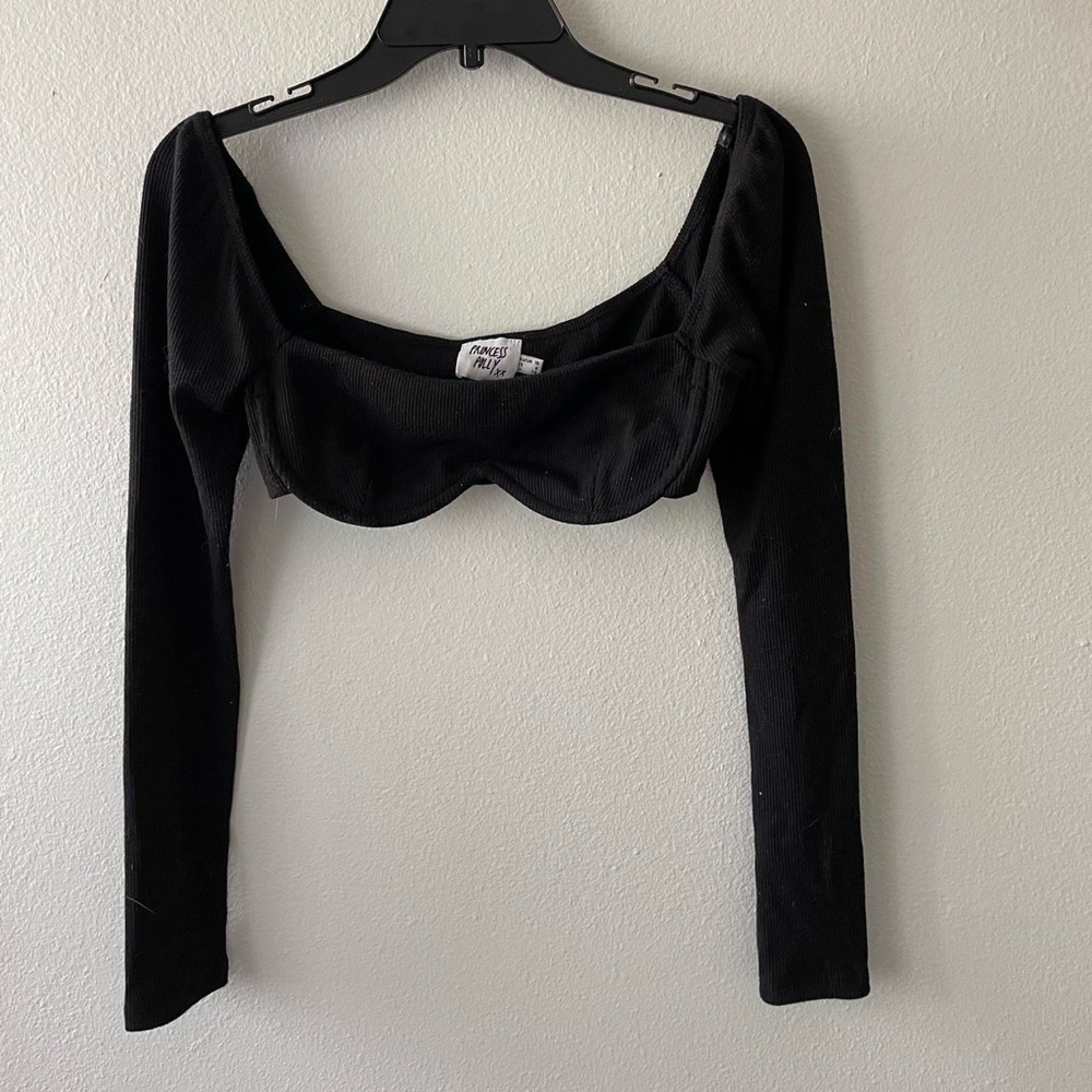 Princess Polly Black Fitted Bustier Croptop